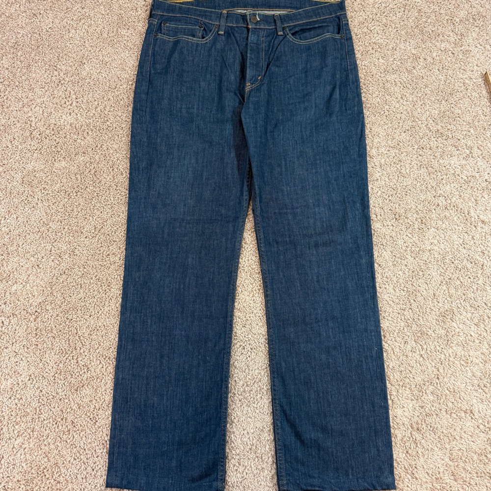 Levi's 514 Straight Fit Jeans Mens 36x34 Dark Indigo Blue Excellent Denim